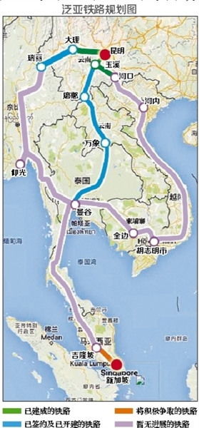 中国密集布局东南亚铁路日本是最大对手(图)