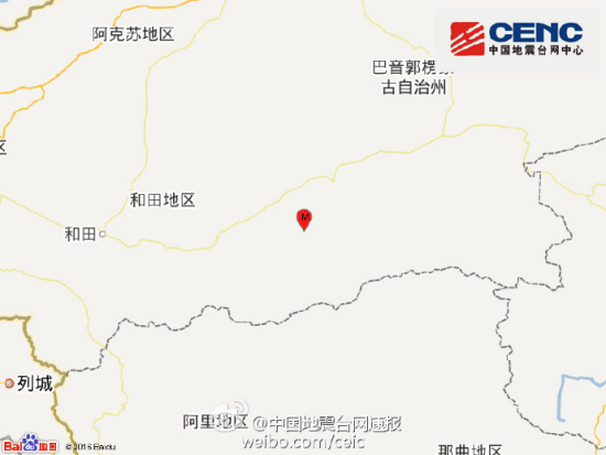 中国地震台网正式测定:12月20日18时4分在新疆巴音郭楞州且末县(北纬