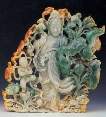 福禄寿三色玉雕像（图）——中新网