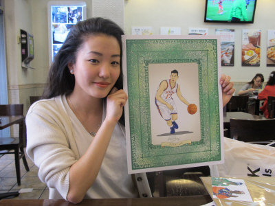 美华裔女孩插画界闯出名自称粉丝盼送林书豪画作