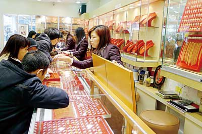 金价跳水逢华人结婚季纽约华埠金铺门庭若市(图)