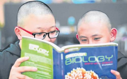 新加坡5名华人女中学生为慈善剃光头引争议(图)