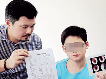 上课时说话大马华裔小学生遭掌掴致耳膜破裂(图)