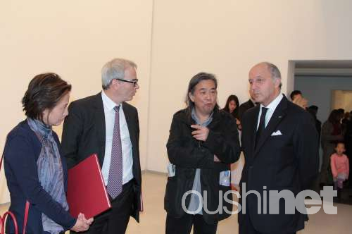 旅法华人画家严培明画展开幕法外长到场祝贺