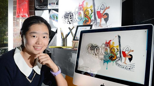 澳大利亚华裔女生涂鸦获奖登上澳洲谷歌首页(图)