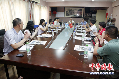 驻希腊两任政务参赞访雅典侨区了解侨胞华商状况