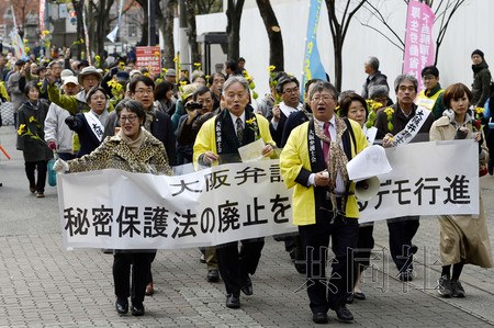日本律师游行反对特定秘密保护法在日华人表声援