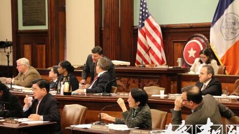纽约举行特殊高中录取标准公听会华裔民众抗议