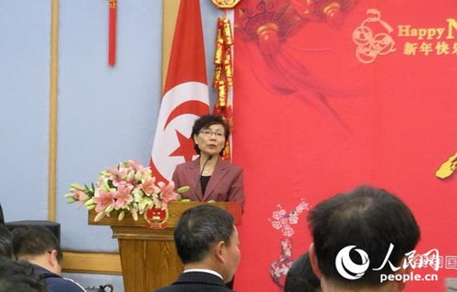 中国驻突尼斯使馆举行新春招待会近200人出席
