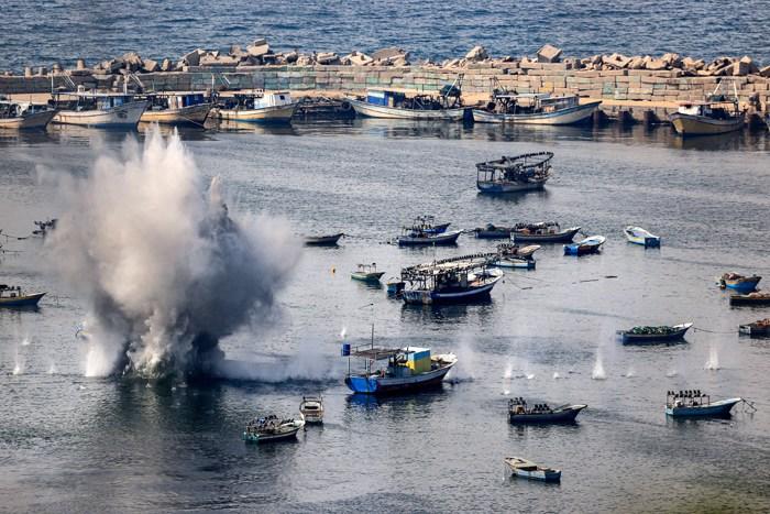 加沙城港口遭以色列袭击