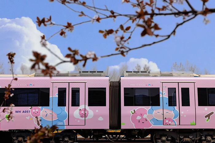 武汉地铁樱花专列上线