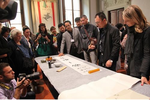 “中意韩国际书法展”在意佛罗伦萨举行