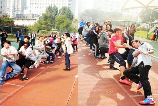 北京汇文中学国际部举行拔河比赛丰富课余活动