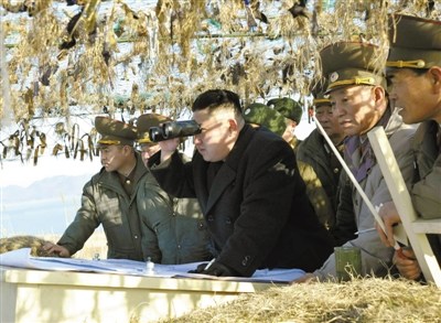金正恩视察岛屿指示备战威胁让韩国岛屿消失
