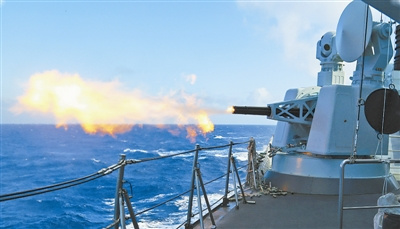 南海舰队驱逐舰支队战训:730近防炮怒射(图)