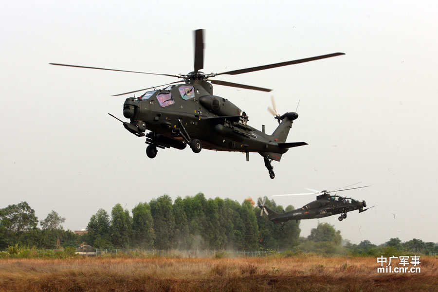 广州军区列装武直10武装直升机
