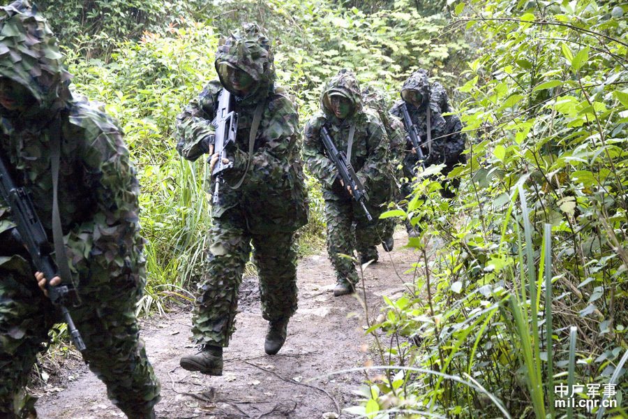 中国侦察兵在滇西南丛林进行特战演练-中新网