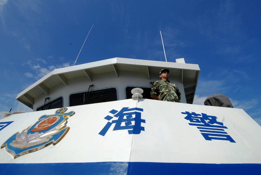 中国海警巡逻艇巡查西沙永乐群岛海域
