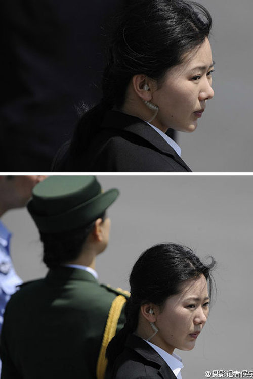 韩国总统朴槿惠抵京 解放军女上校贴身护卫