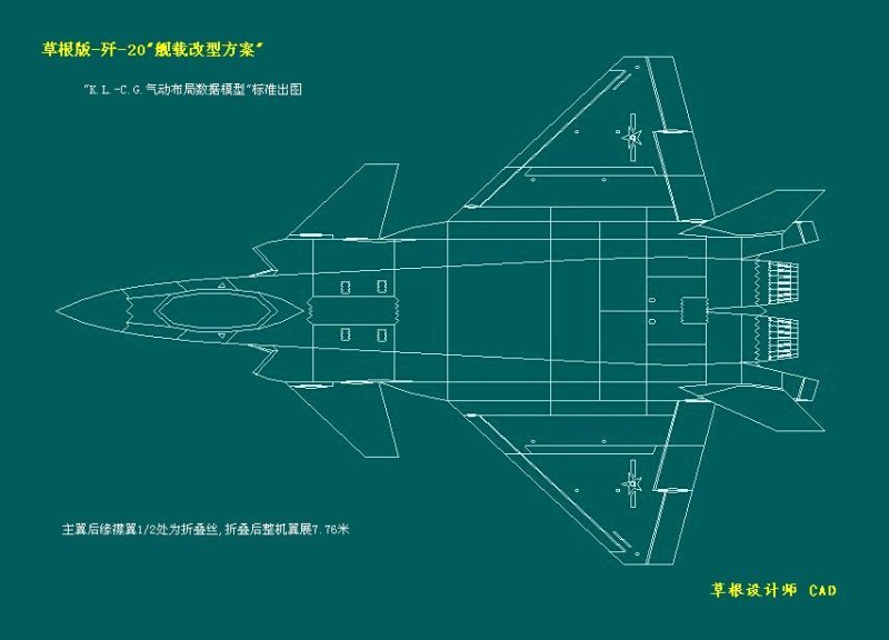 网友制出前掠翼版歼-20与原型机对比线图