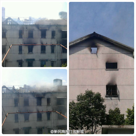上海杨浦一老式居民楼起火致2人身亡(图)