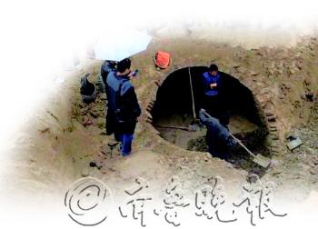 山东巨野一工地发现元代砖砌墓挖出三件随葬器物