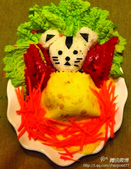 为让女儿多吃饭菜济南妈妈自创爱心早餐(图)