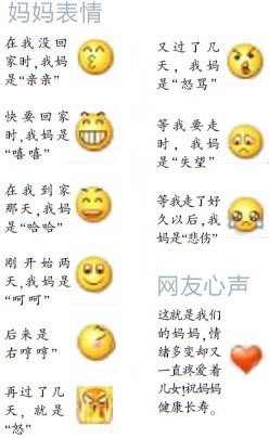 妈妈9个QQ表情过年盼儿归网友看红眼眶点赞(图)