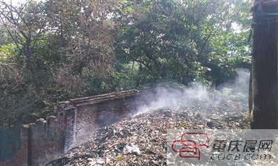 编织袋厂焚烧塑料垃圾白烟升腾焦臭味刺鼻(图)