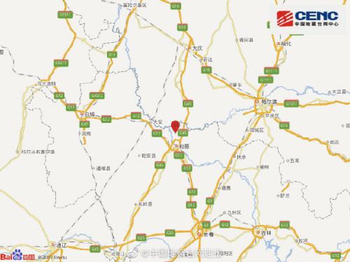 吉林松原市宁江区发生4.0级地震震源深度12千米