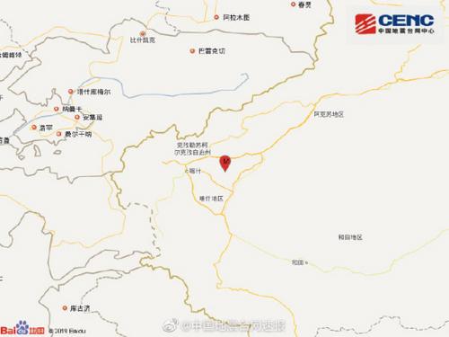 新疆喀什地区伽师县发生3.8级地震震源深度19千米