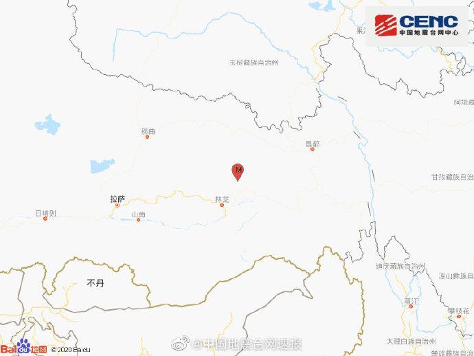 西藏林芝市波密县发生3.4级地震震源深度9千米