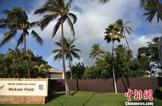美国夏威夷希卡姆空军基地现美丽彩虹