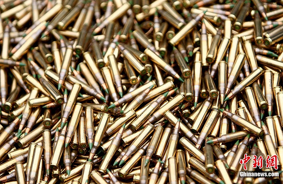 中泰反恐联训实弹射击中使用的m16步枪子弹