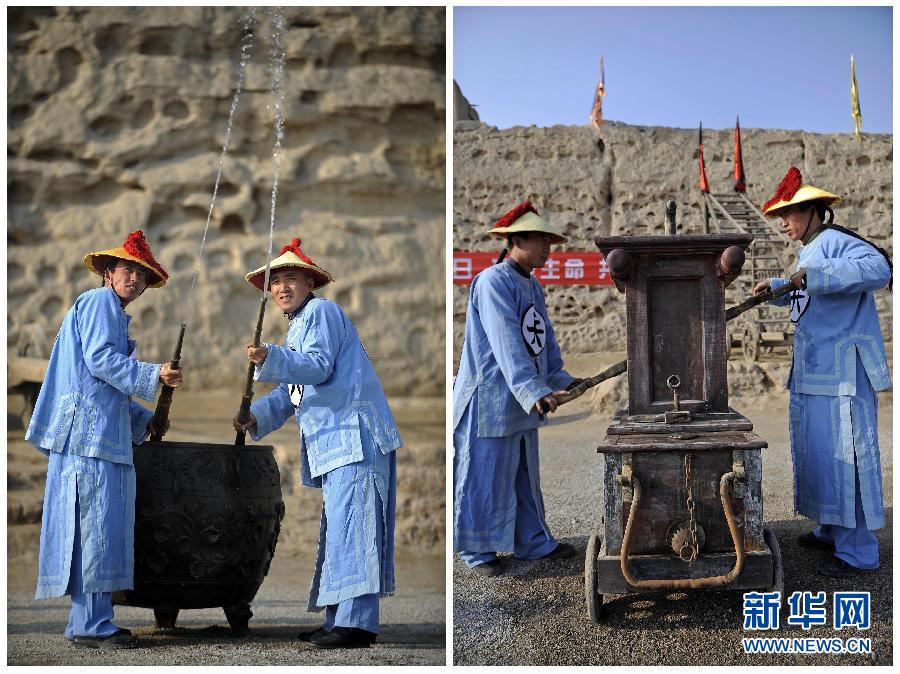 水龙水罐车齐上阵宁夏上演古今消防大比拼