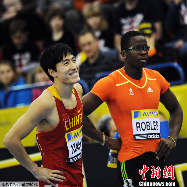 刘翔伯明翰胜罗伯斯夺冠 打破亚洲纪录 