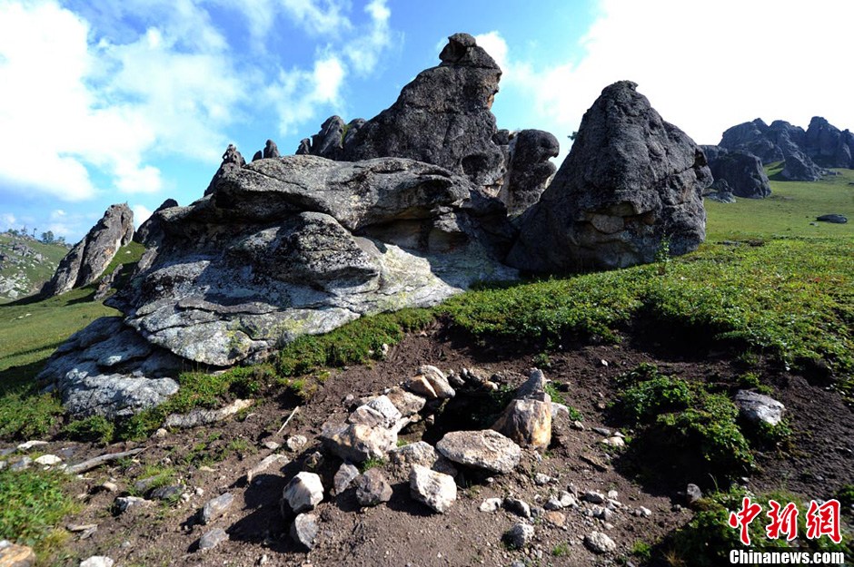 新疆阿勒泰山深处惊现花岗岩石林