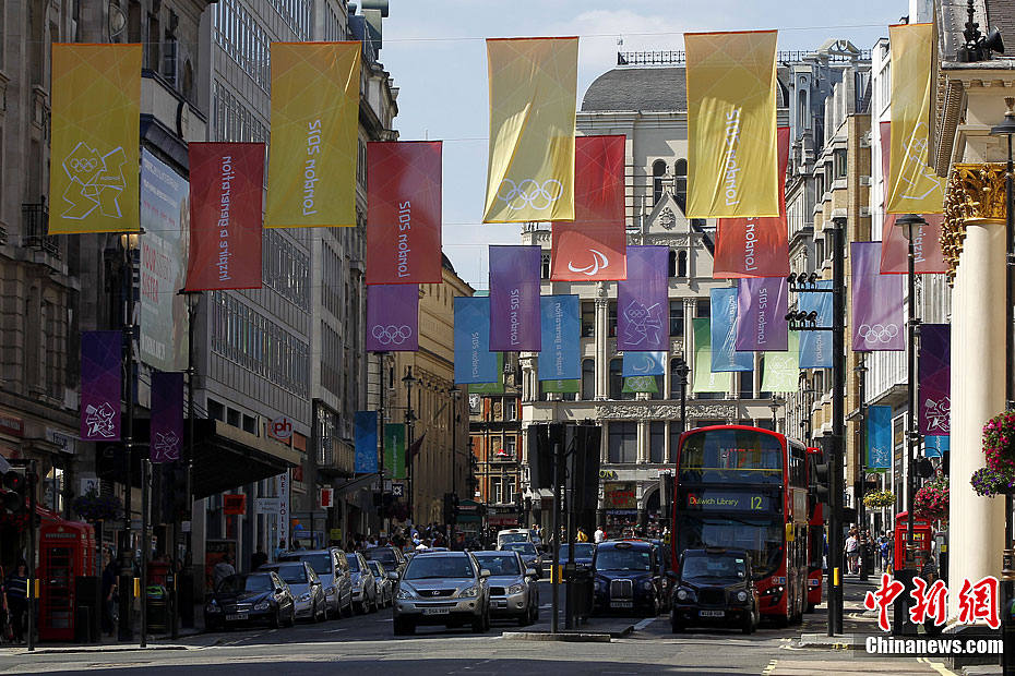 2012伦敦奥运在即 伦敦街头气氛浓郁
