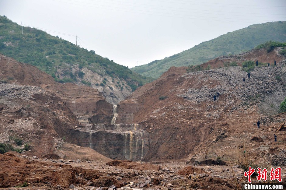 实拍浙江岱山水库溃坝事故受灾村庄