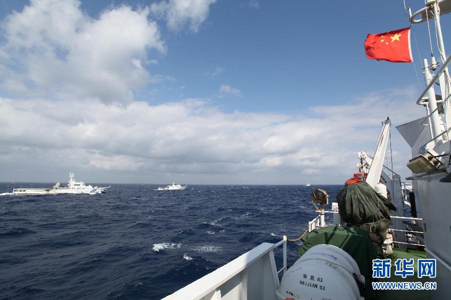 中国海监船在钓鱼岛海域持续开展维权巡航工作 