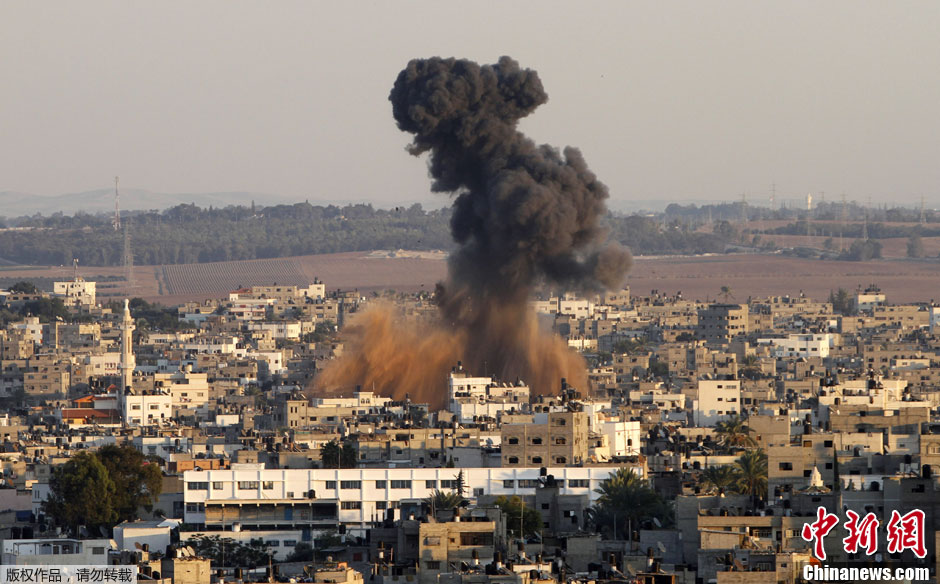 巴以冲突持续升级 以继续空袭加沙地带
