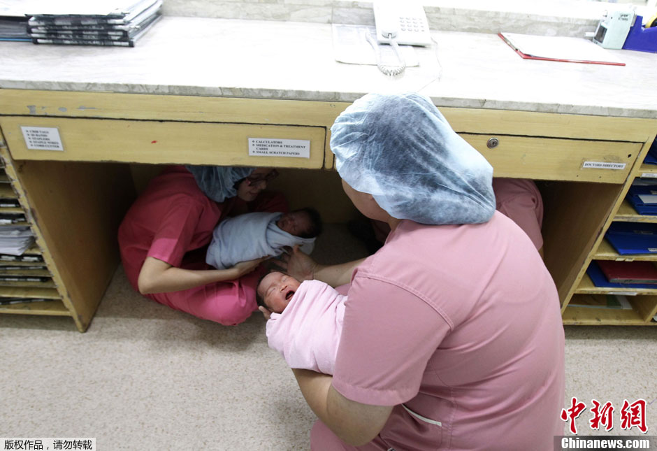 菲律宾马尼拉医院进行地震应急演练