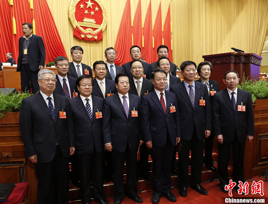 十二届全国人大一次会议闭幕部长集体合影