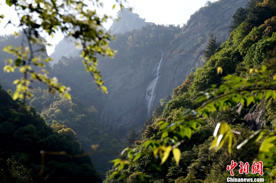 网媒记者登庐山秀峰观飞流直下瀑布奇景