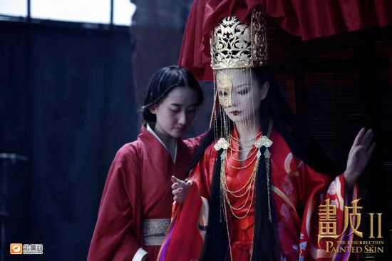 赵薇画皮Ⅱ面具新娘照刀疤脸红妆妖艳亮相