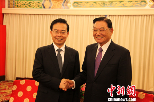 组图:江丙坤在台北会见并宴请苏树林一行