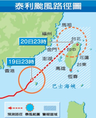 “泰利”加速让台湾