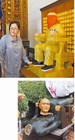 台女子声称蒋介石托梦怨雕像腿细民众怀疑