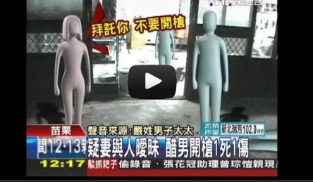 台湾一男子疑妻与人暧昧连开数枪致1死1伤(图)