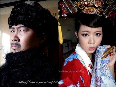 台湾女生扮雍正妆容网友:害世兰笑得好苦(图)